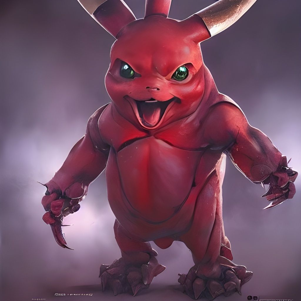 Hyperdetailed Pikachu Concept Art in Fantasycore Style