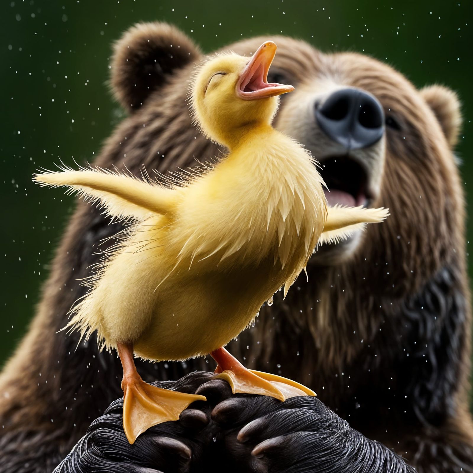 Dancing Duckling Smiles in the Rain