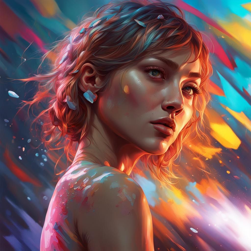 Hyperrealistic Portrait with Dramatic Lighting and Color Dep...
