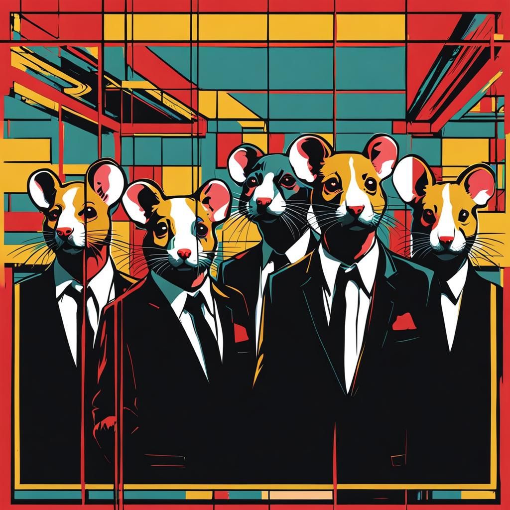Reservoir Dogs Mice in Pop Art Style