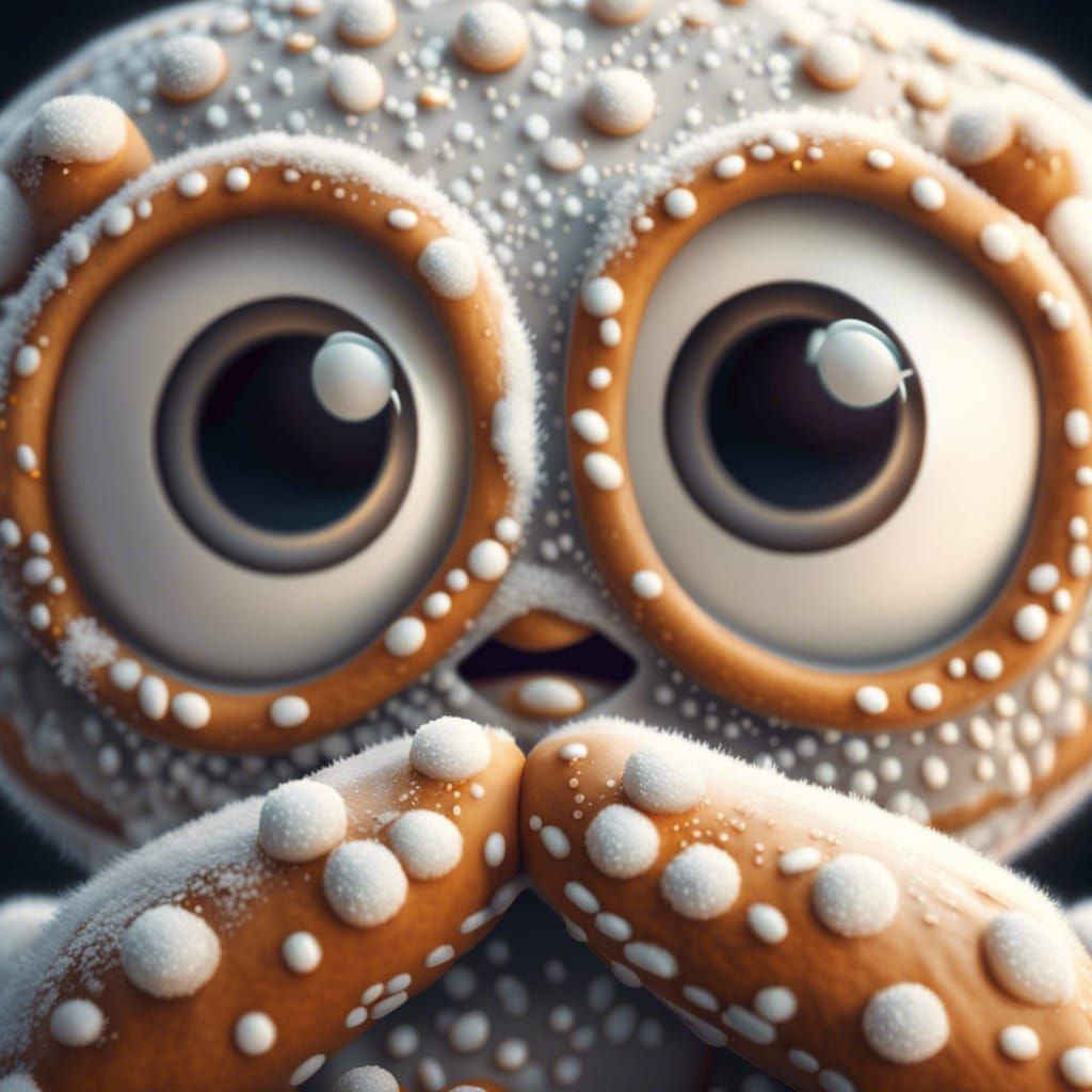 Cute Pretzel Character with Sugar Coating