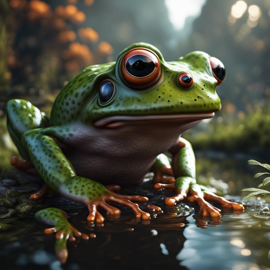Fantastical Frog in Detailed Matte Painting