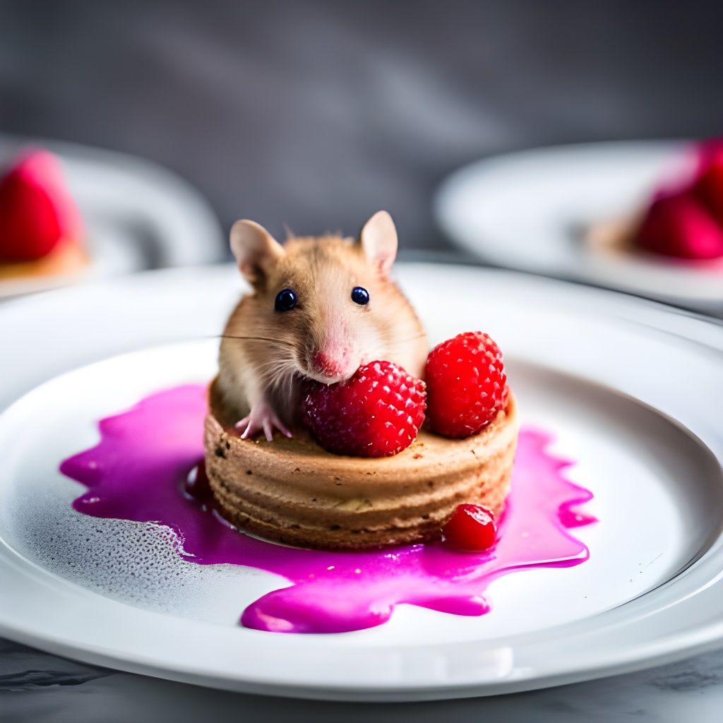 Ice Cream Dessert Featuring a Rat