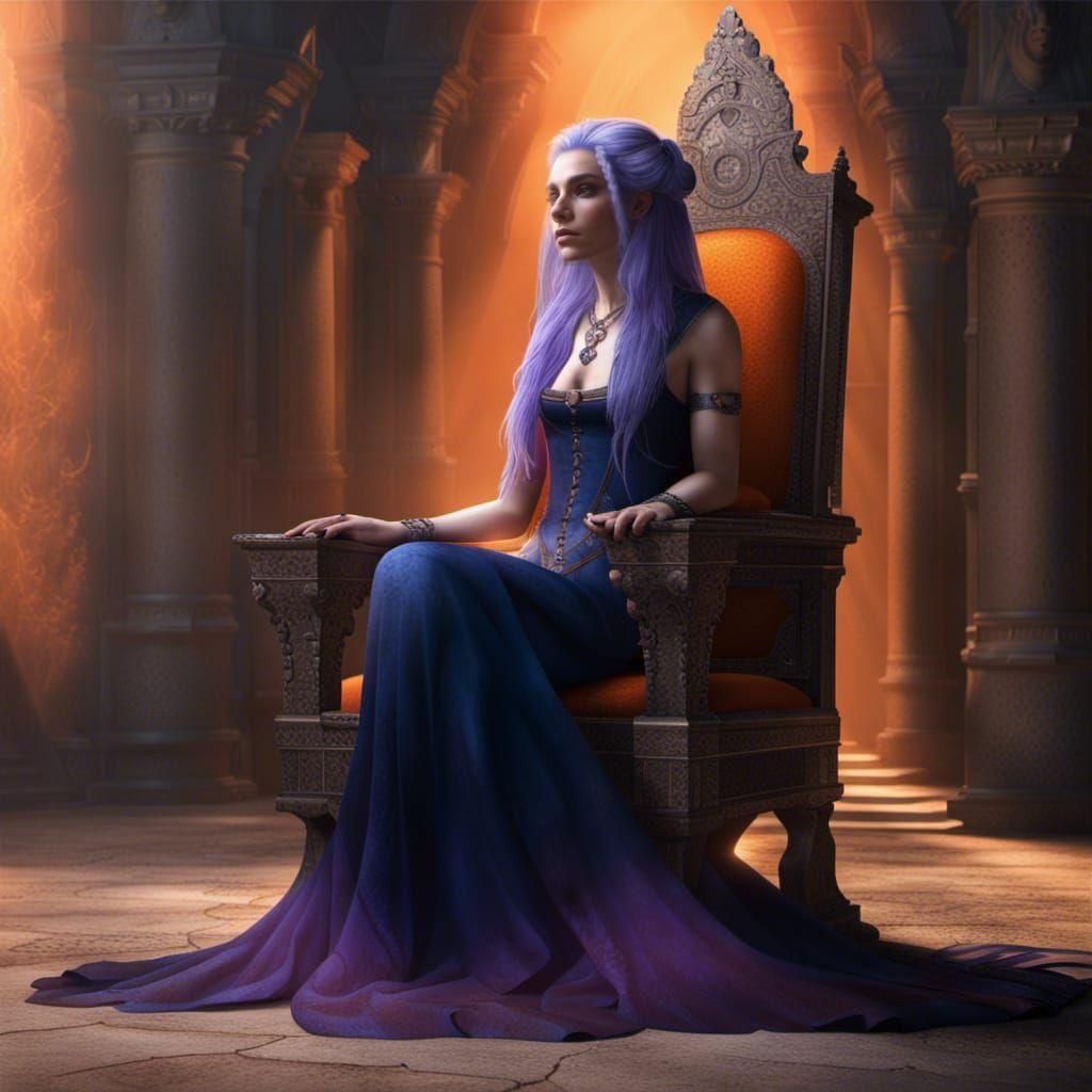 Dwarf Queen: Photorealistic Portrait in Castle Throne Room