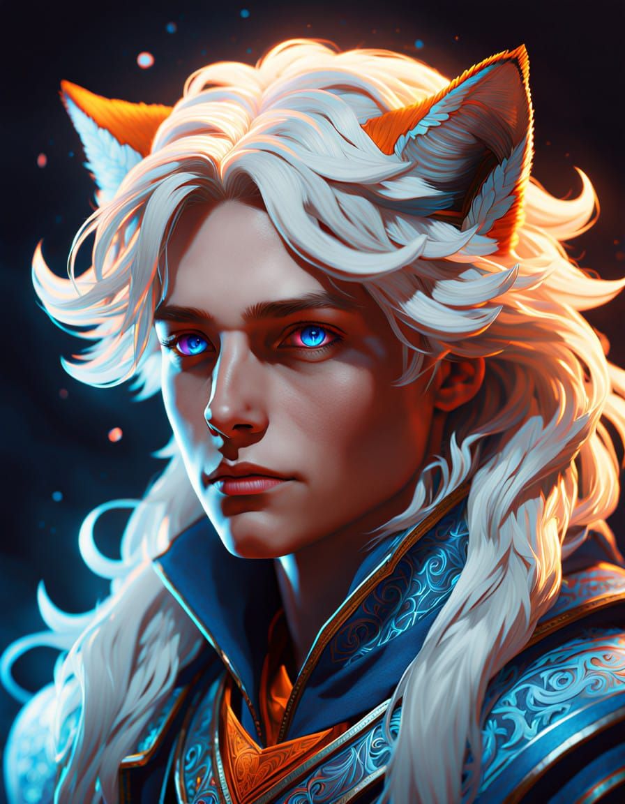 Ethereal Girl and Boy with Majestic Fox