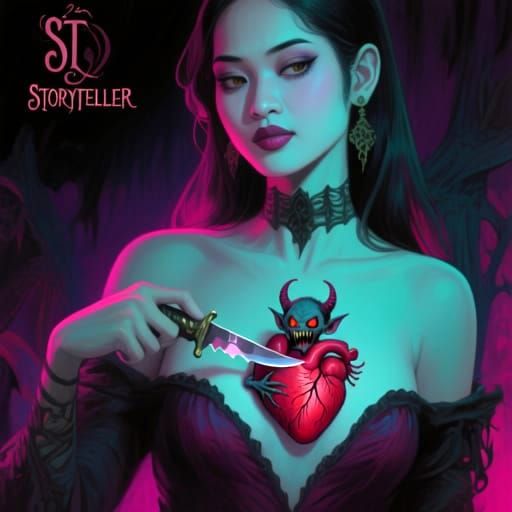 Gothic Thai Woman Portrait with Dark Elegance