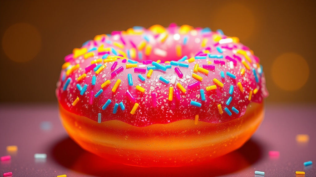 Sparkling Sprinkled Donut in Fantasy Art Style