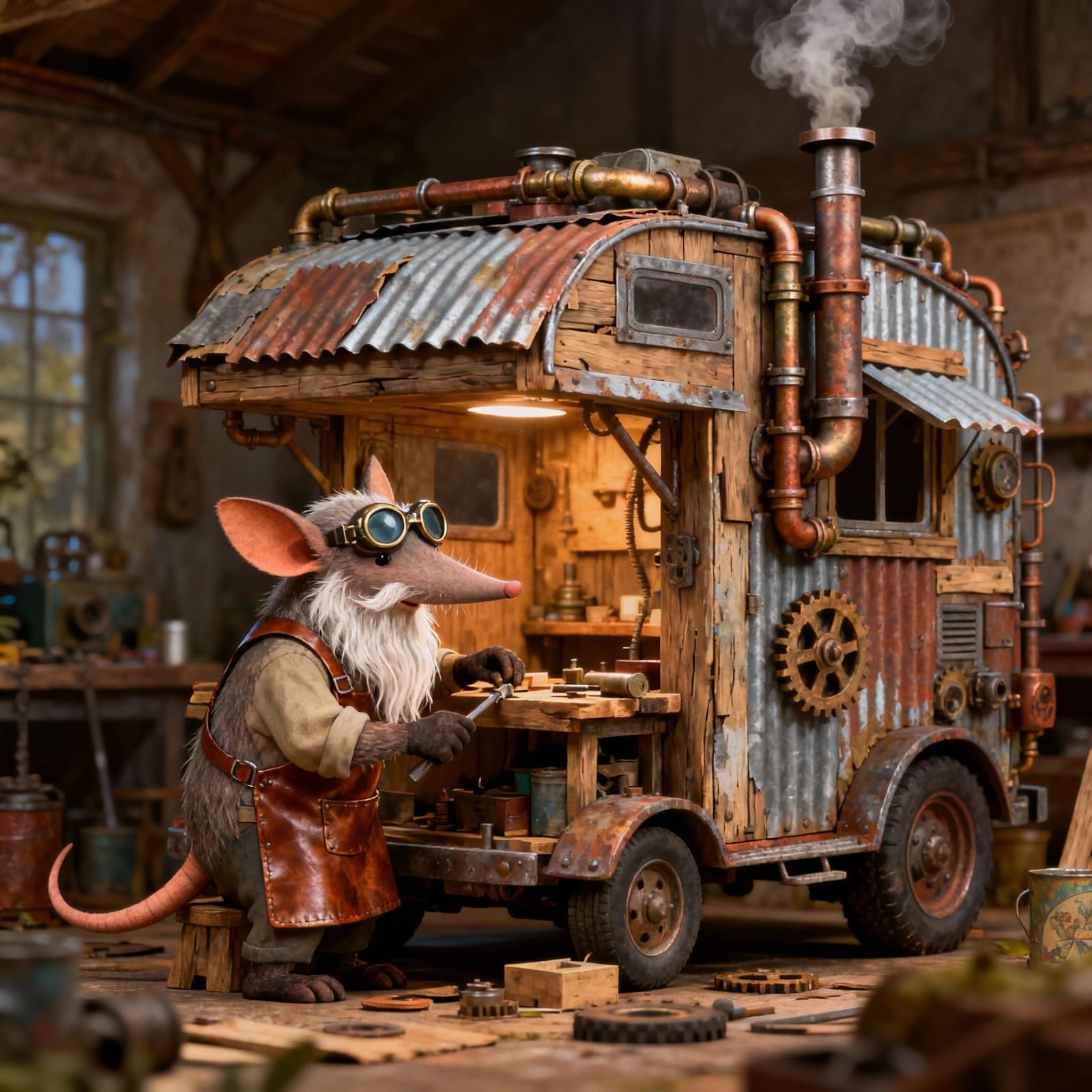 Aardvark Builds Whimsical Steampunk Campervan in Fantastical...