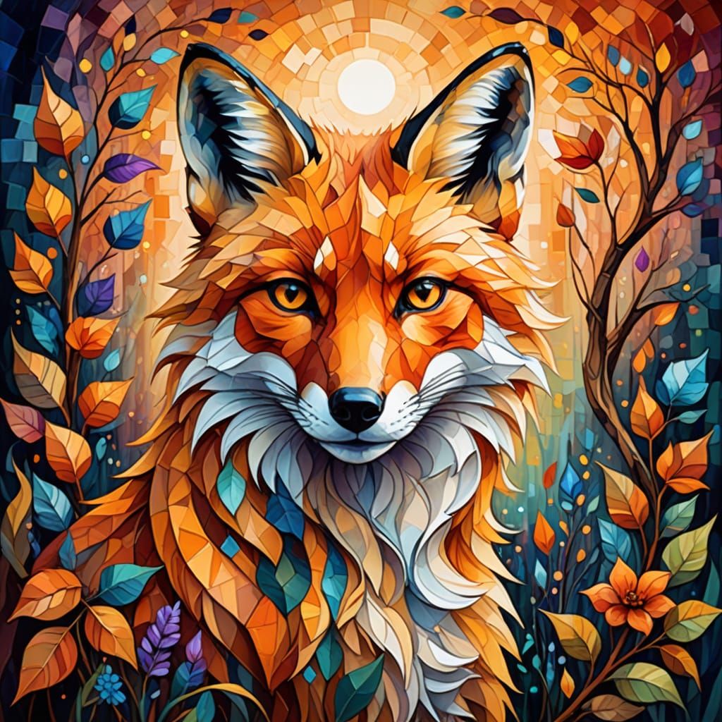 Cubist style illustration.