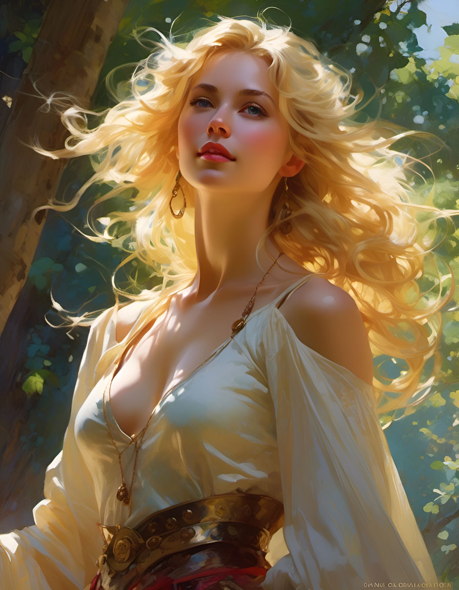 Gorgeous Blonde Woman Portrait in Hyperreal Style