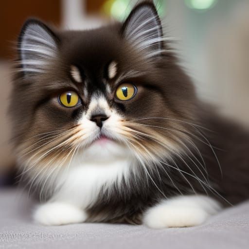 Ultrarealistic Persian Cat on Computer Screen