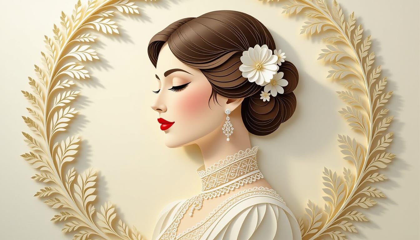 Masterpiece Papercutting Portrait of a Woman