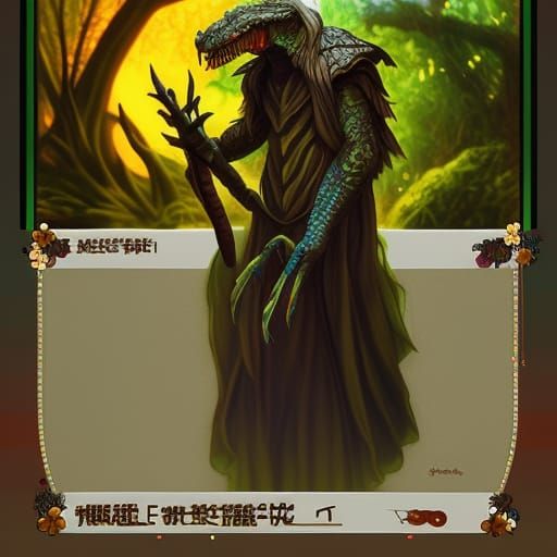 Reptilian Warlock Concept Art in Anime Style