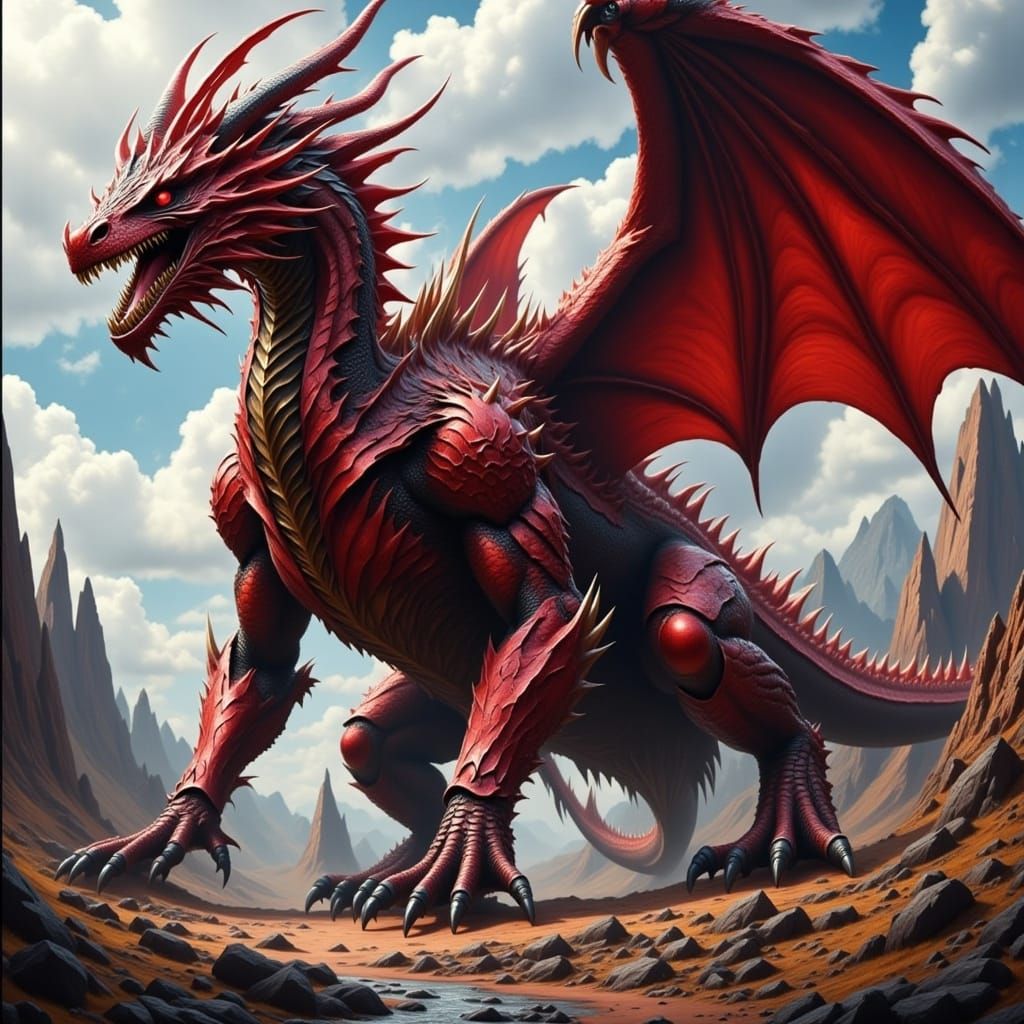 <lora:fromflame:1.0> <lora:dragons:1.0> <lora:DragonV1:1.0> Deathwing dragon with metal armor on the body. It has 4 legs...