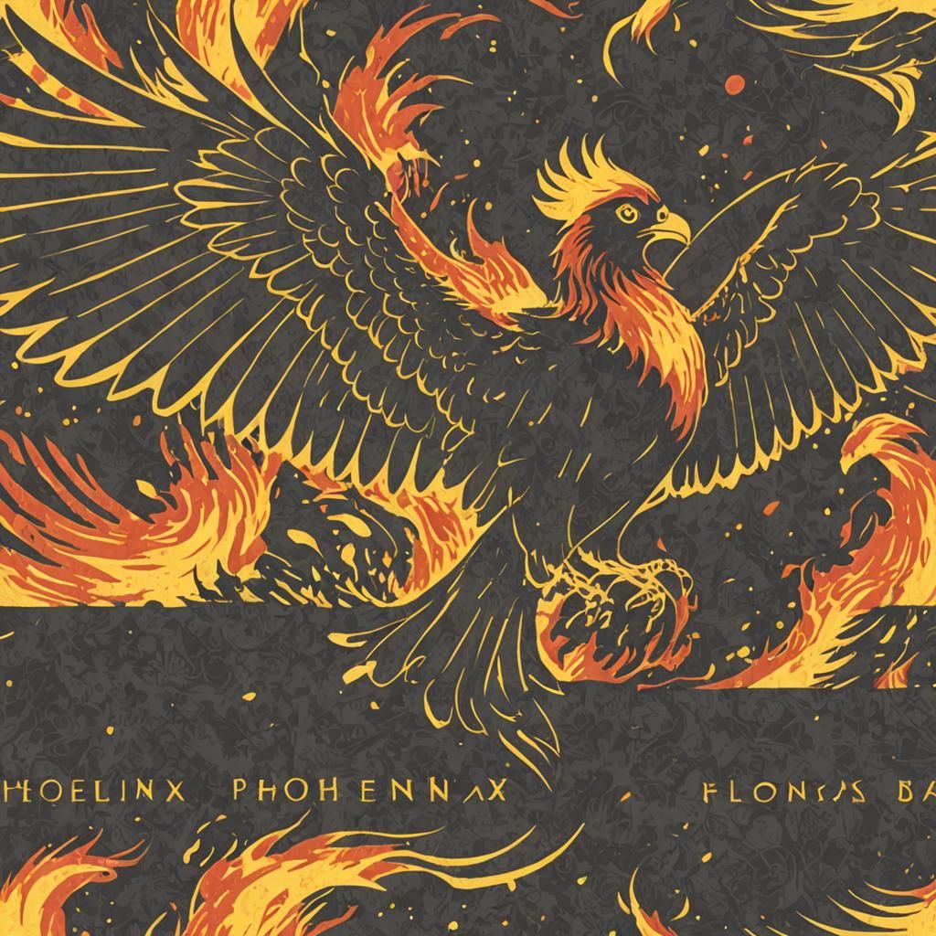 Majestic Phoenix Rising from Ashes
