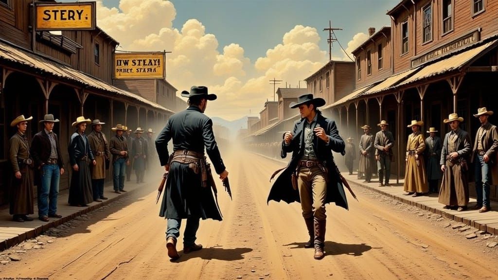 Gunslingers Standoff in Abandoned Old West Town