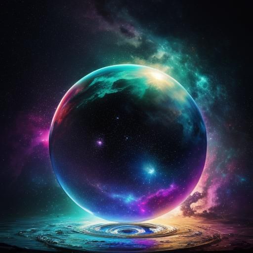 Nebula in Glass Ball: Hyperrealistic Splash Art