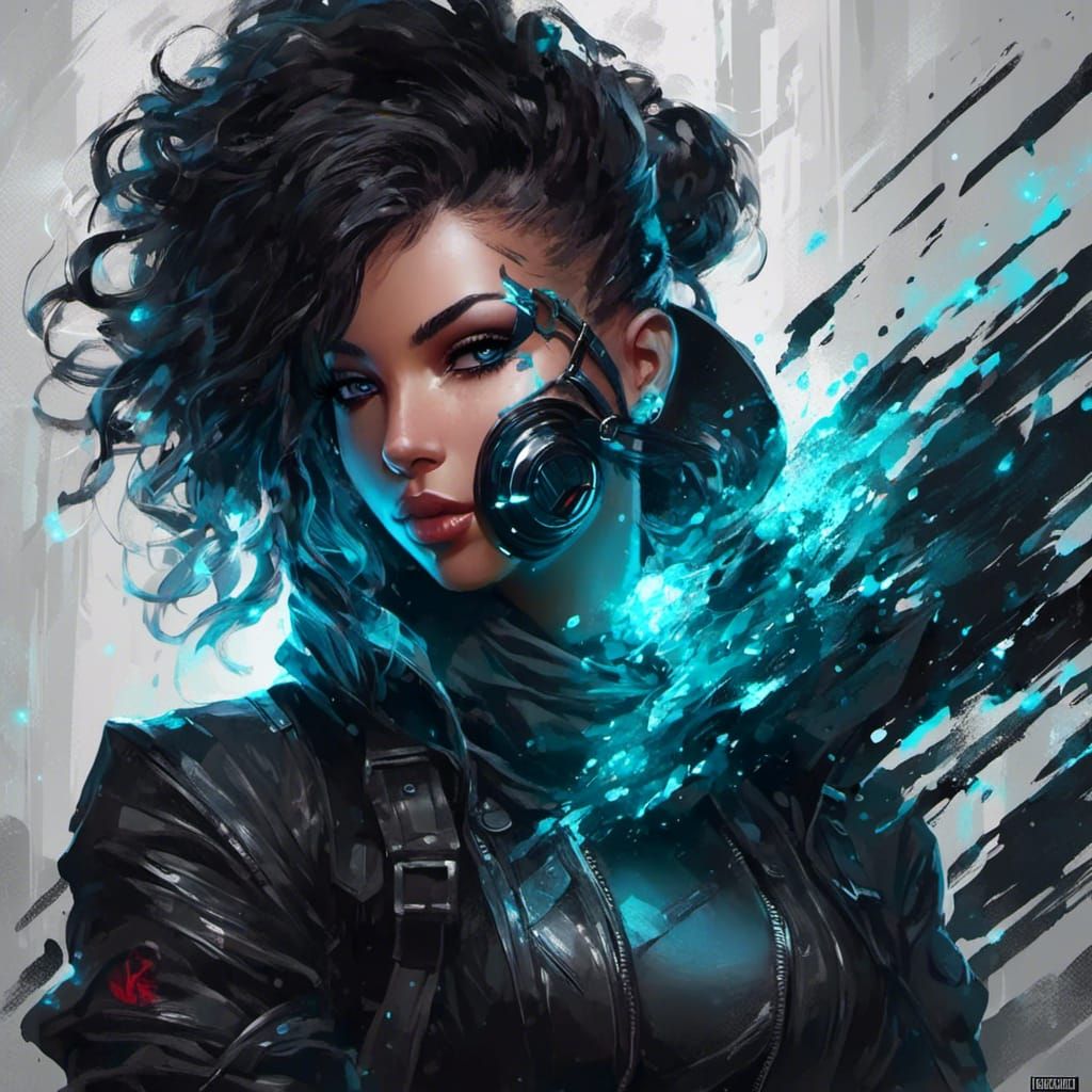 Cyberpunk Assassin Portrait with Bioluminescent Eyes