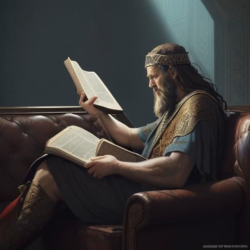 Moses Reading Bible: Hyperrealistic Concept Art