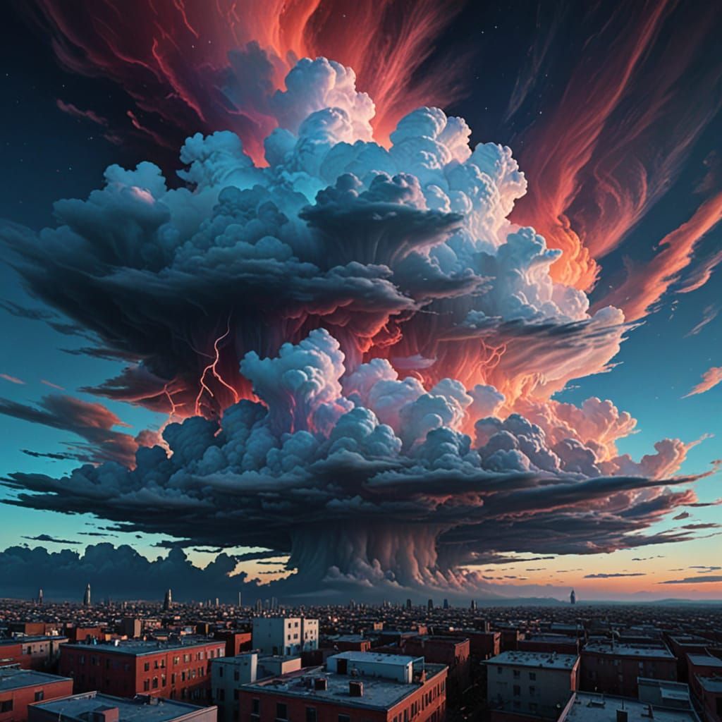 Ethereal Figure in Vibrant, Surreal Cityscape, Digital Paint...