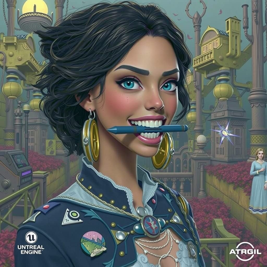 Whimsical Figure Speaks with Sonic Screwdriver in Vibrant, F...