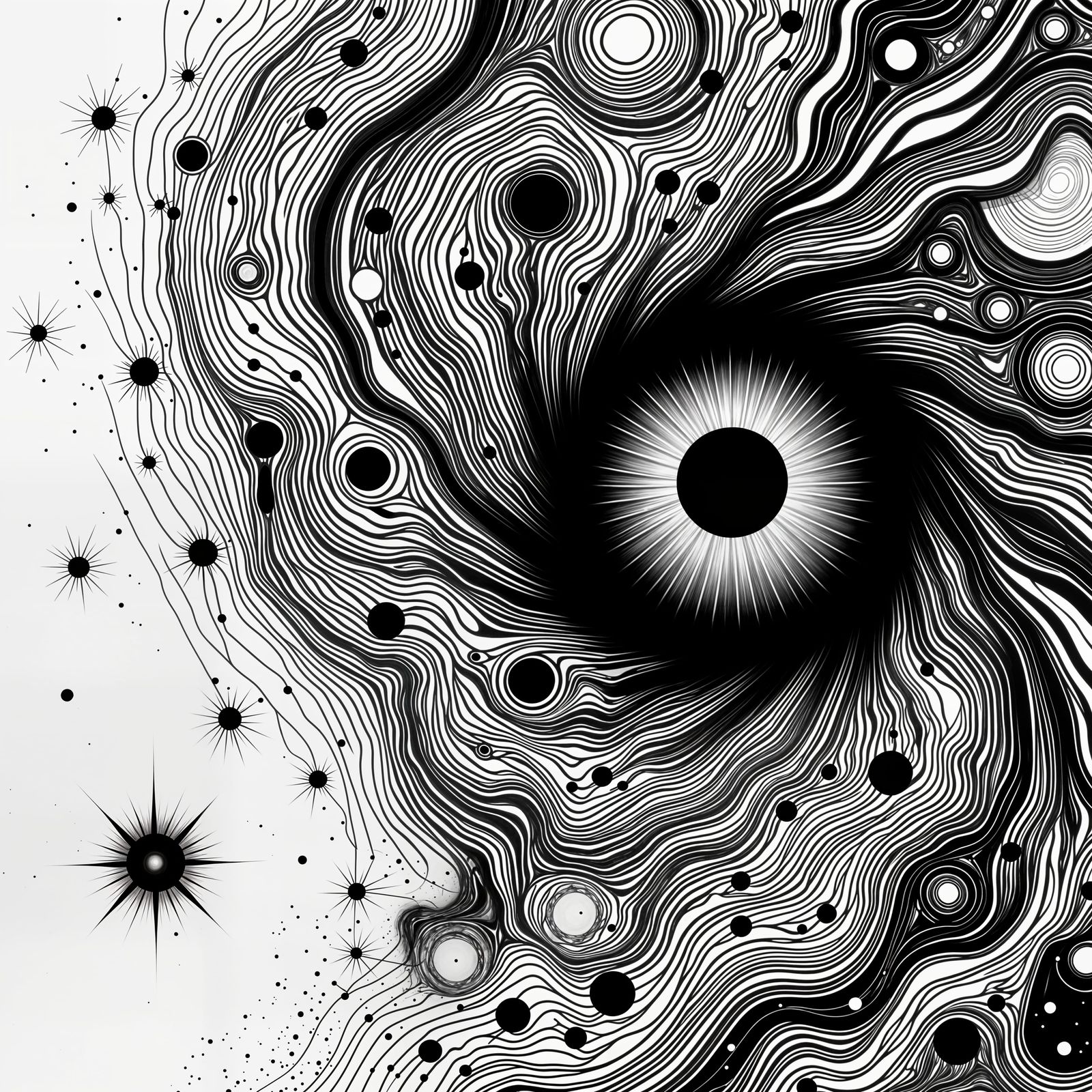 Cosmic Web Center: Ink Lines of Creation