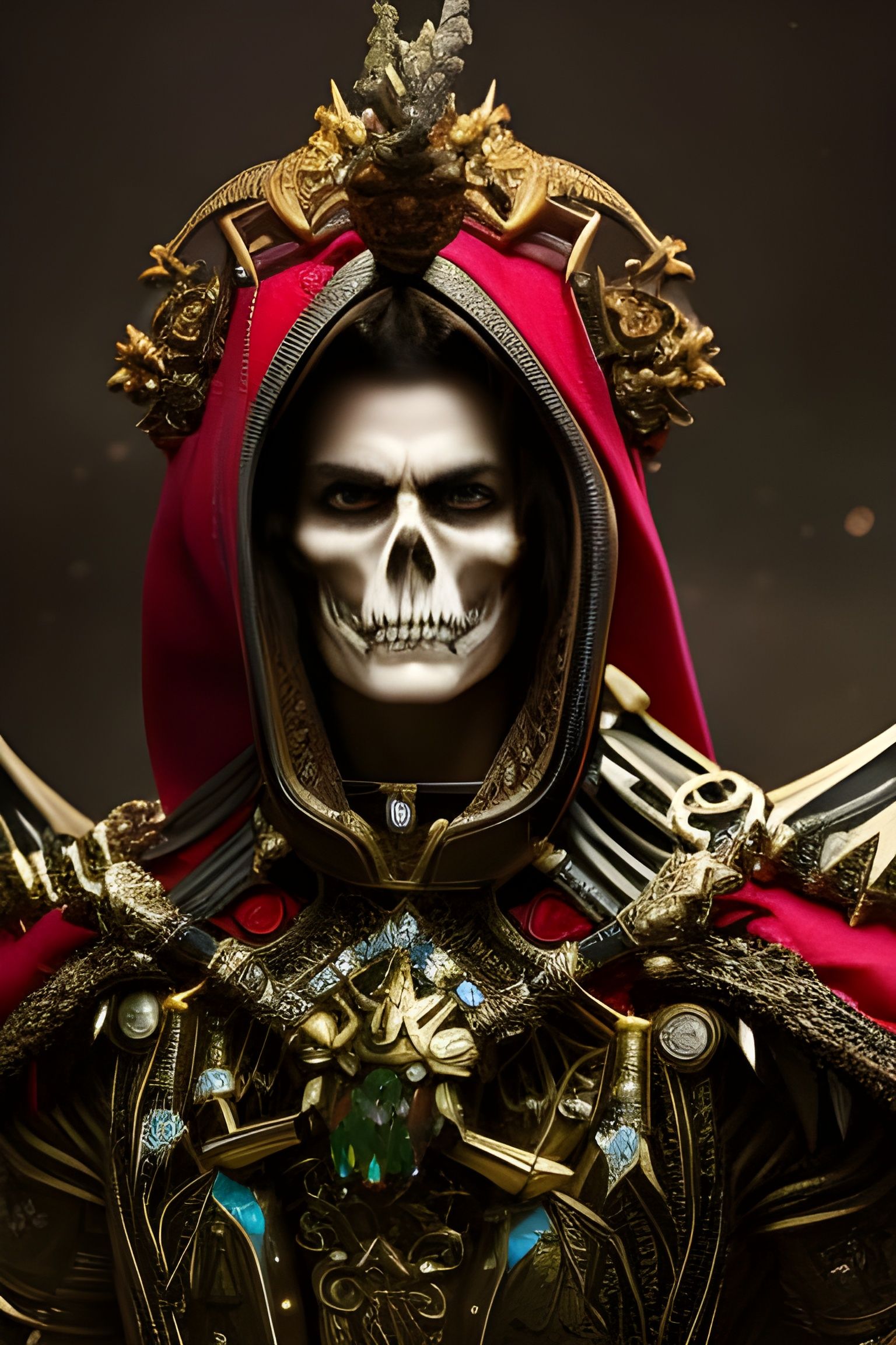 Majestic Skeleton Demon Vampire Portrait in Detailed Digital...