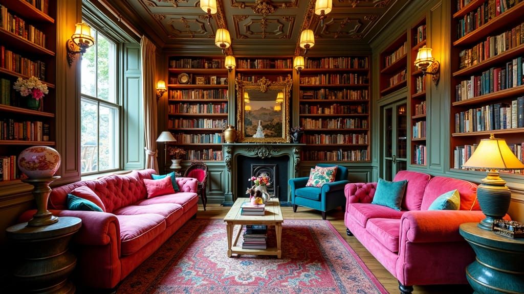 Magical Library with Eclectic Maximalist Decor