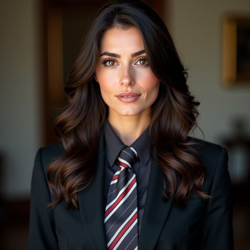 Dapper Businesswoman in Formal Attire