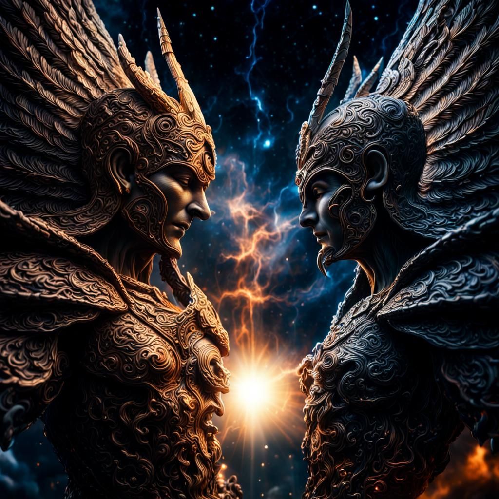 Cosmic Battle Between Light and Darkness