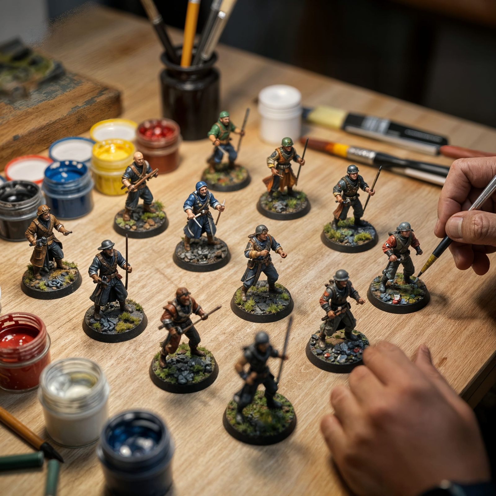 Tabletop Wargame Miniatures Being Painted