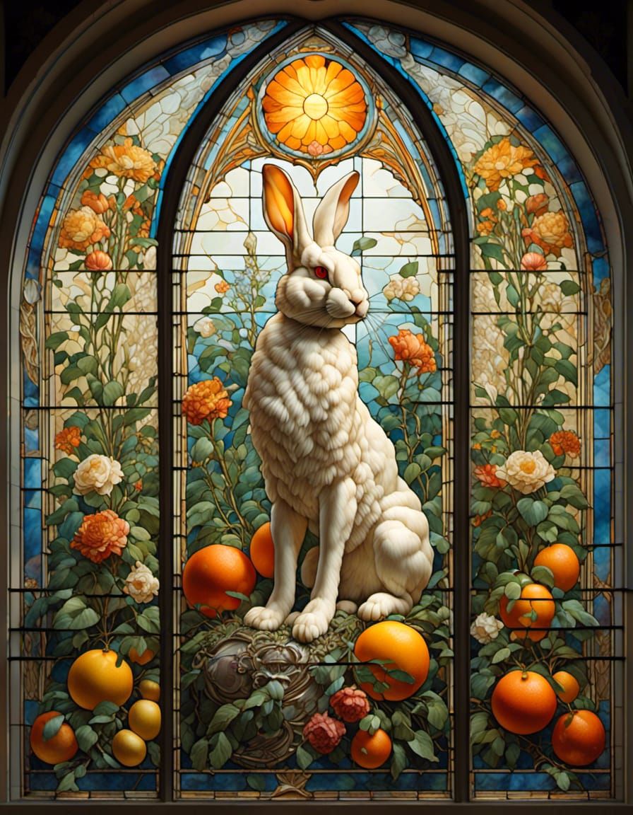 Stained glass bunny