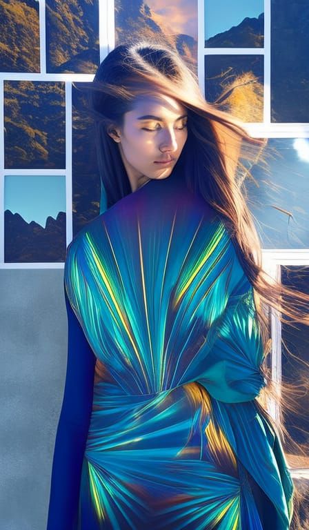 Photorealistic Portrait of a Beautiful Woman with Volumetric...