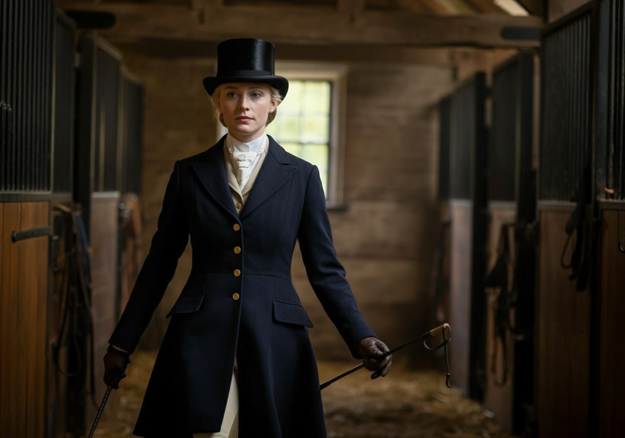 Ethereal Countess in Countryside Stable, Painterly Style