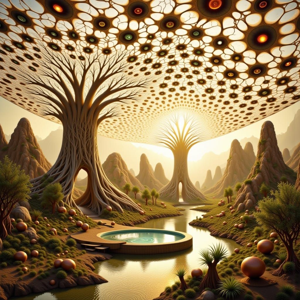 Futuristic Desert Village with Solar Array