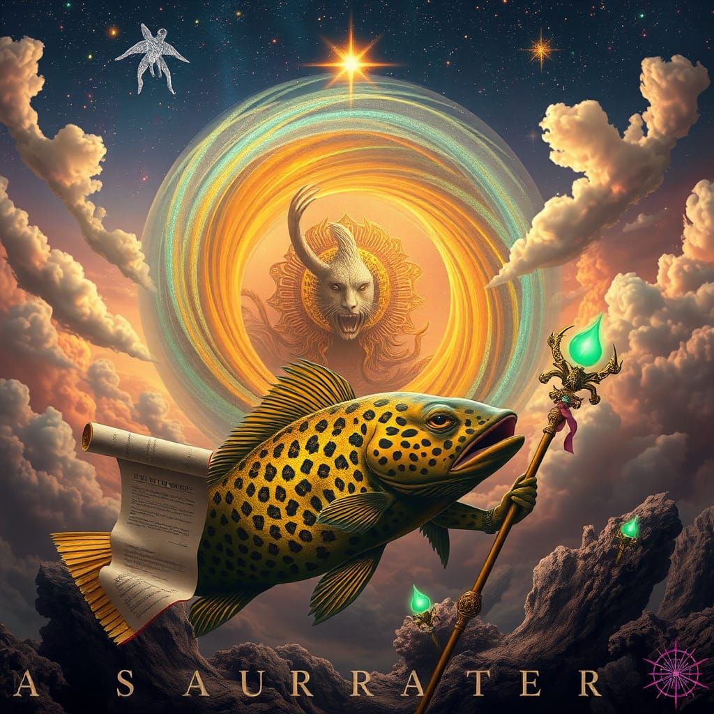 Celestial Star Grazer Winks Through Iridescent Portal