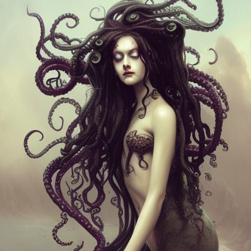 Gothic Mermaid with Tentacles