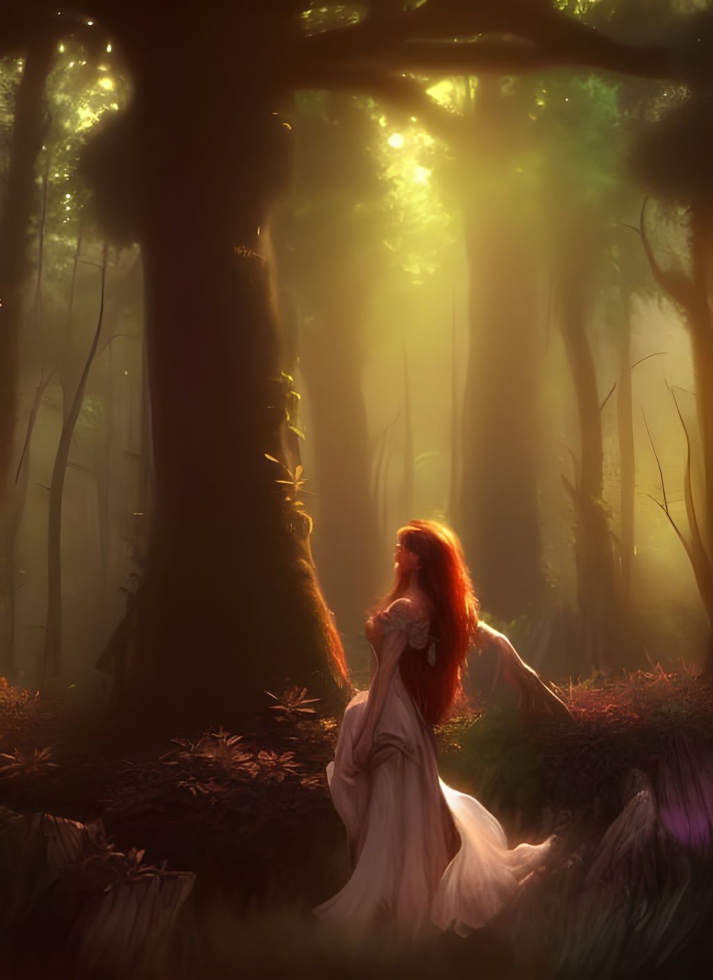 Detailed Forest Scene with Volumetric Lighting