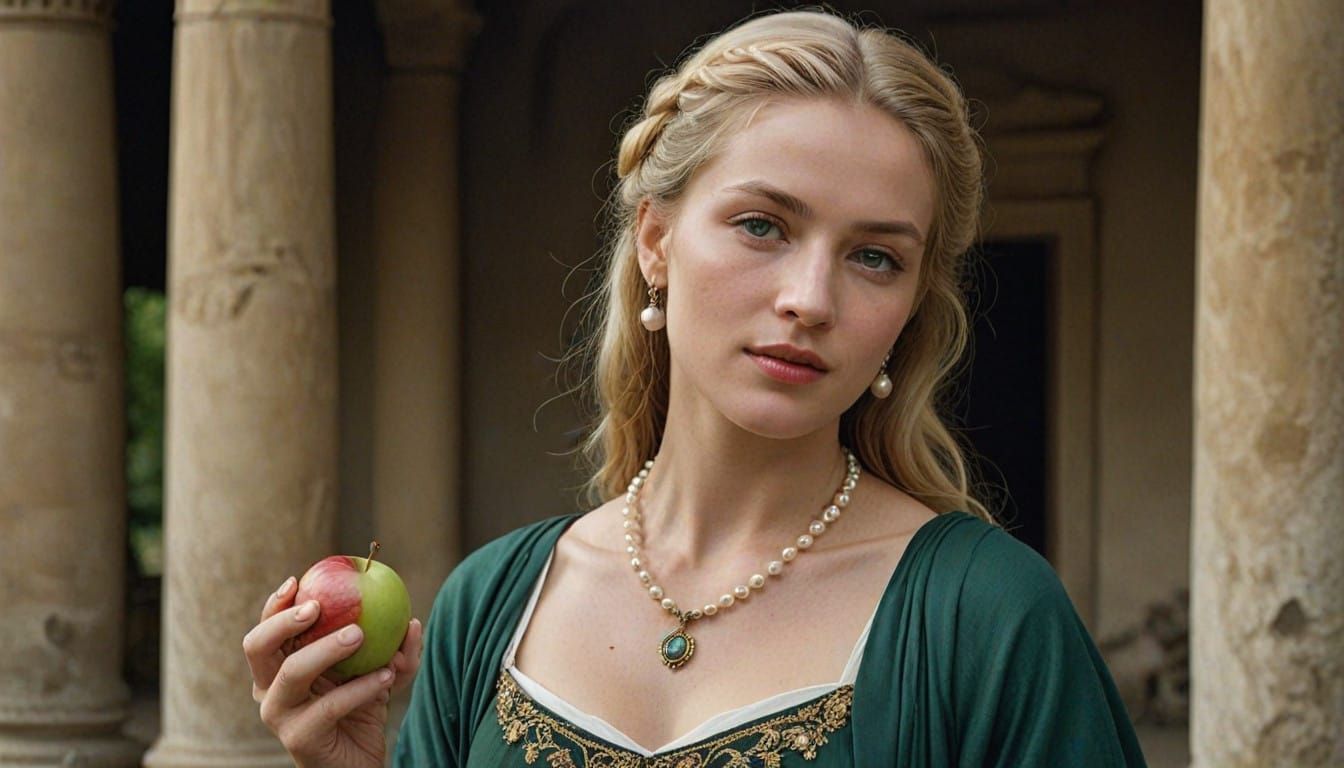 Greek Goddess of Wisdom in Classical Portrait Style