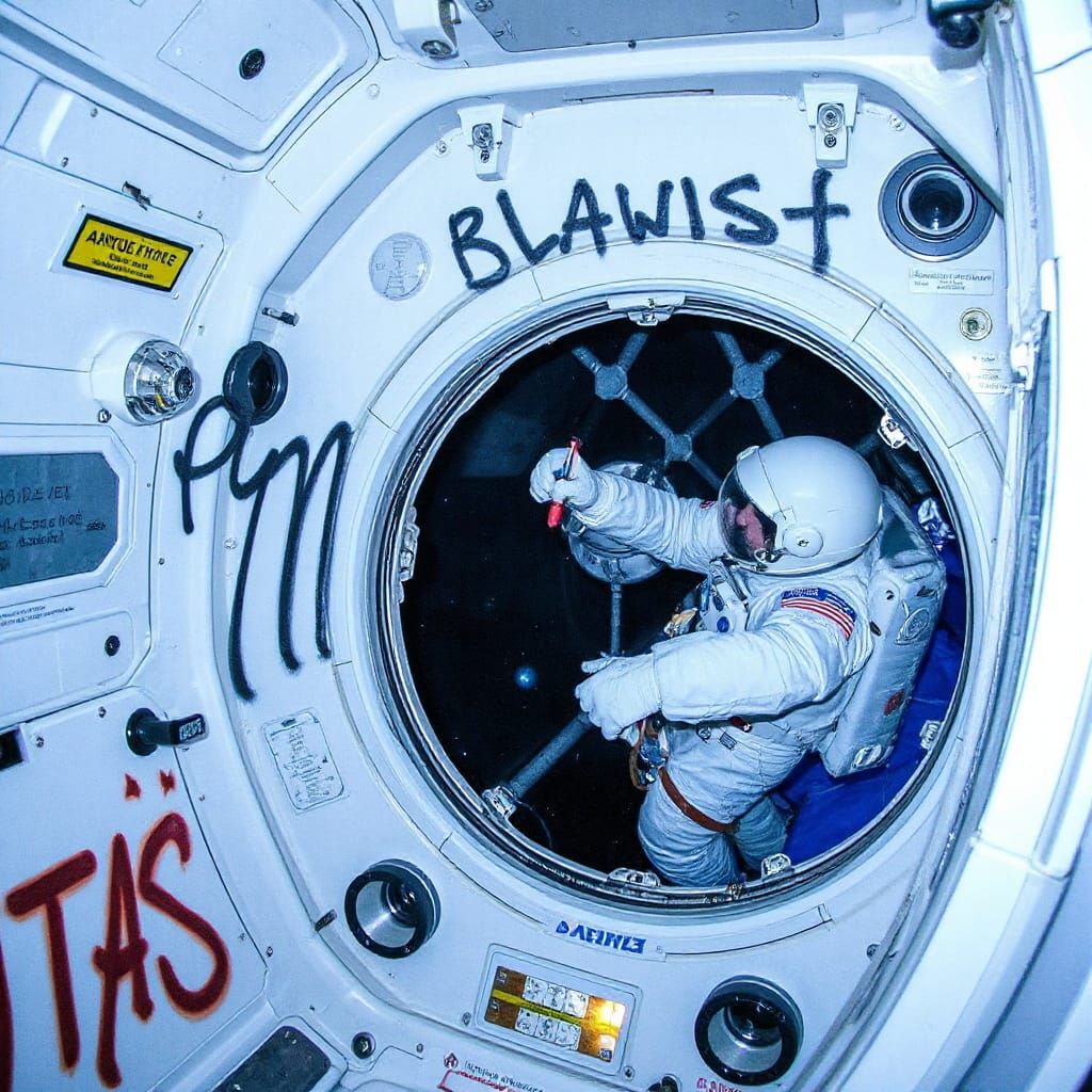 Astronaut Creates Graffiti in Zero Gravity