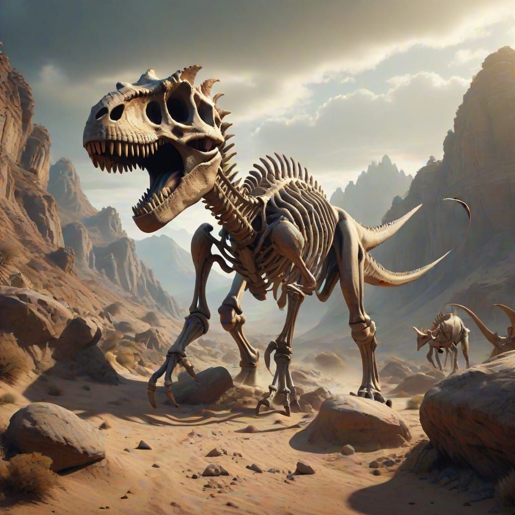 Epic Desert Discovery: Majestic Dinosaur Skeleton Unveiled