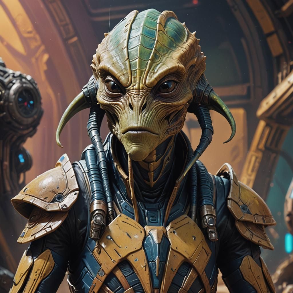 Sci-Fi Alien Portrait in Hyperrealistic Style