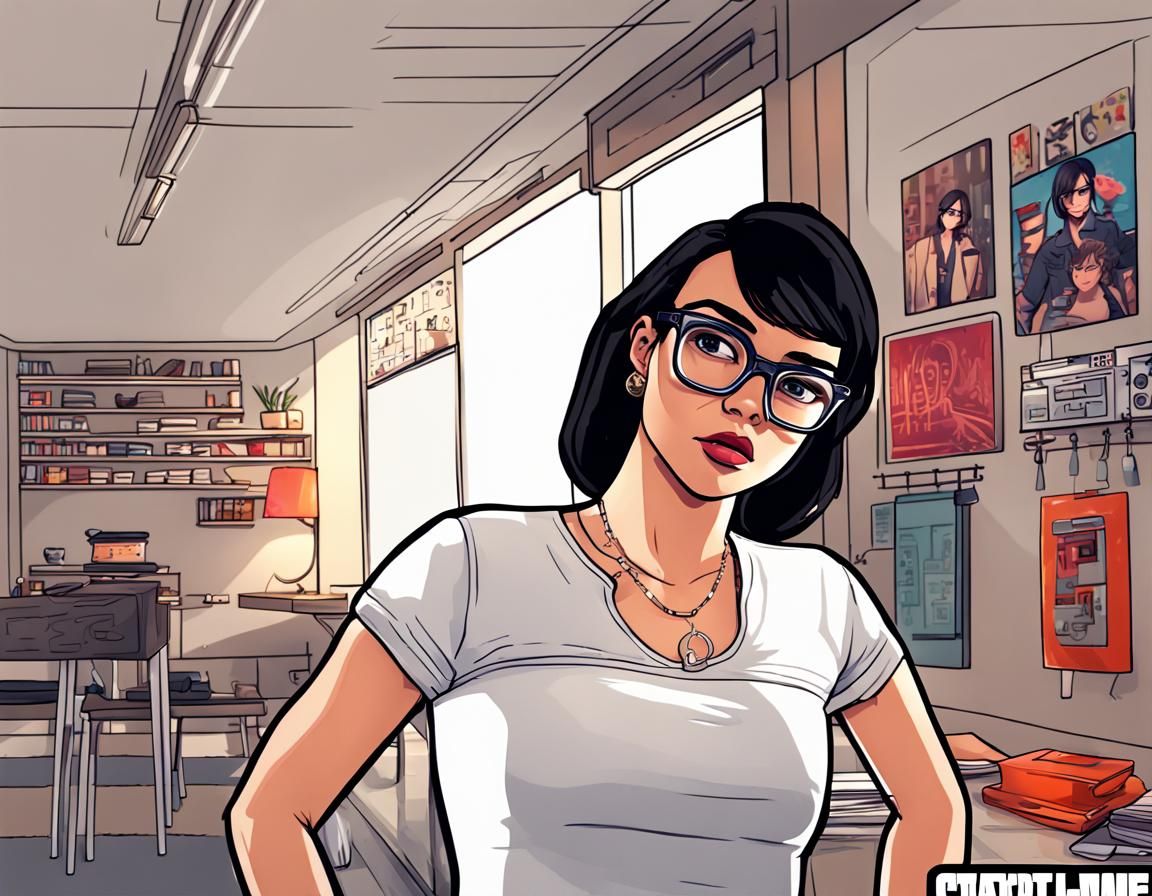 GTA Style Cartoon of Woman in White Top