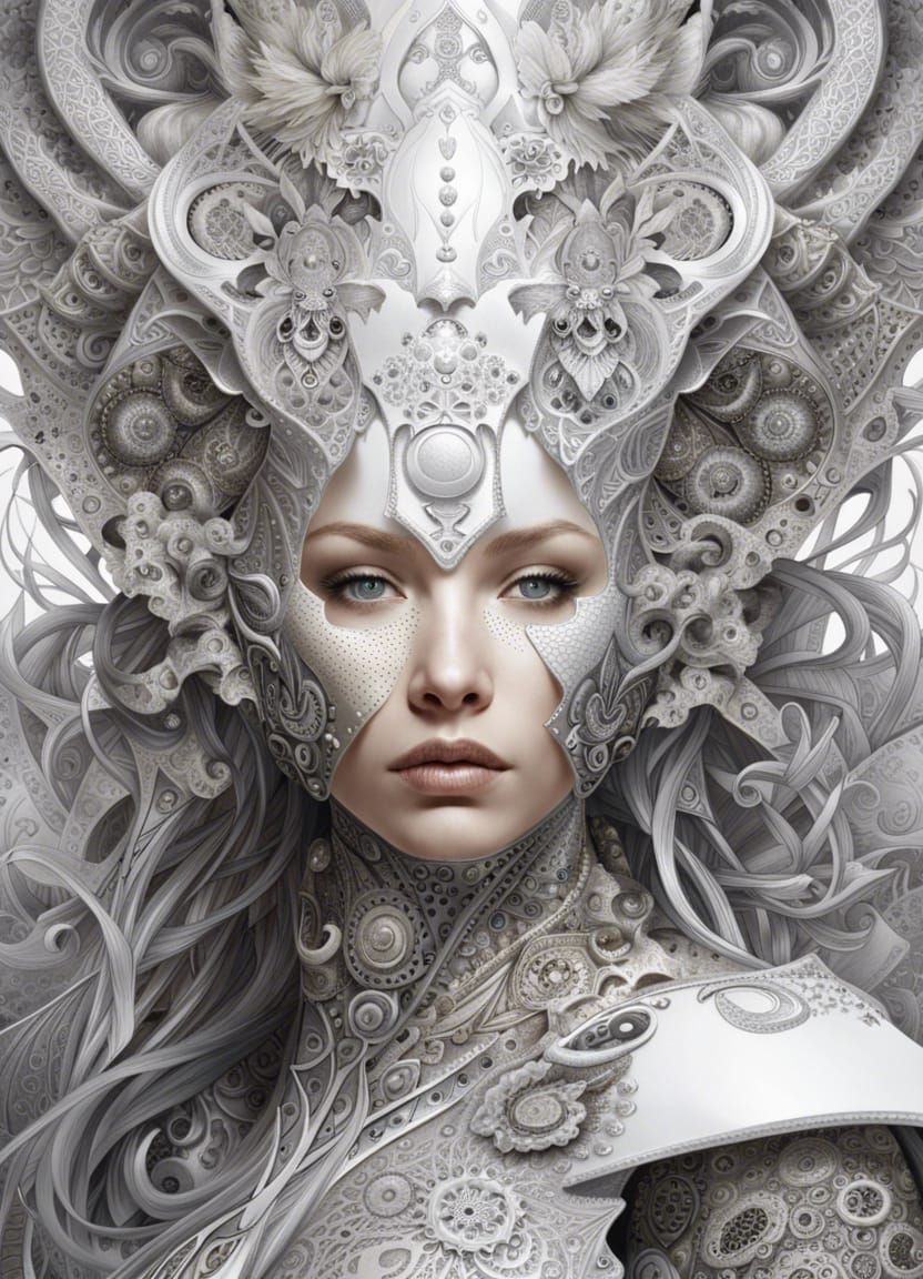 Fractal Wizard Woman in Silver Ratio - Masterpiece