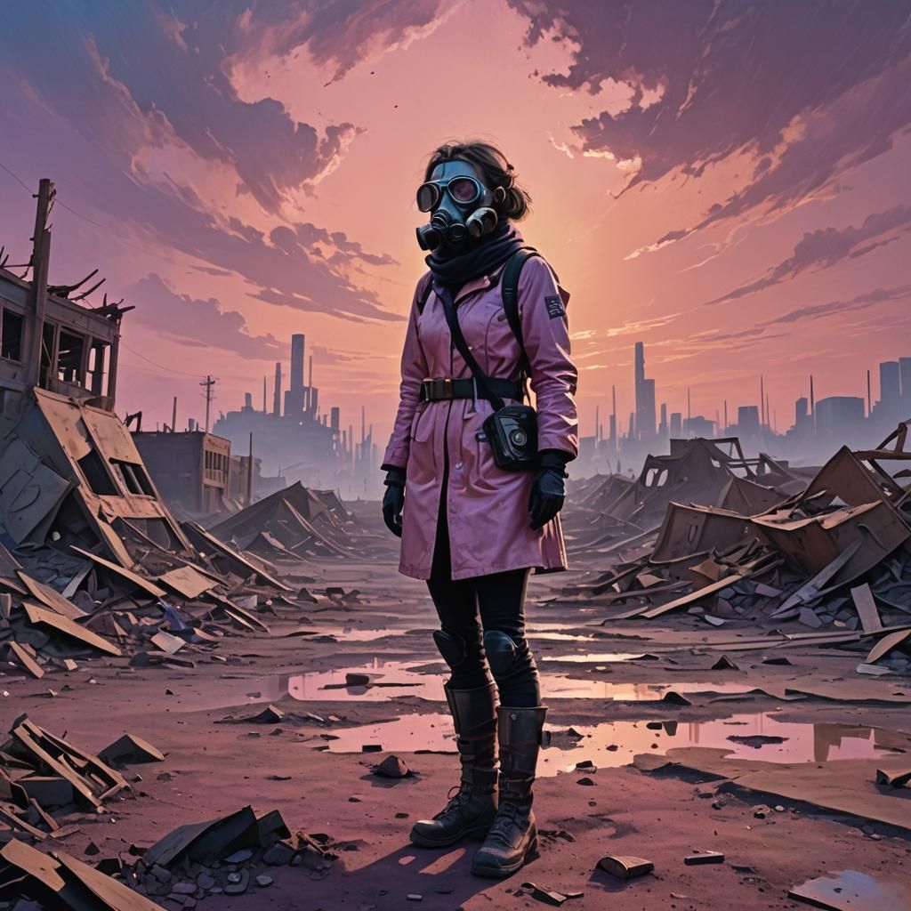 Dystopian Girl in Wasteland: Concept Art
