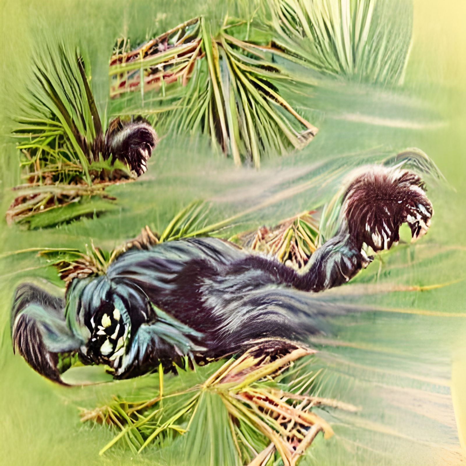 1960s Illustration of a Skunk Ape