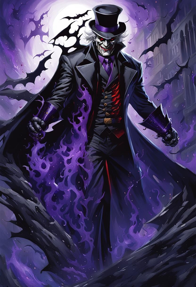 Dark Knight with Flames and Sinister Grin