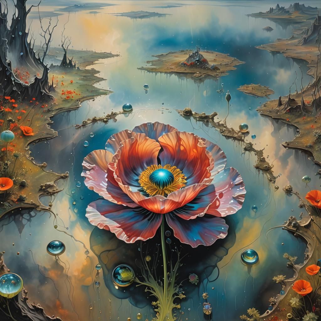 Surreal Poppy Flower Reveals Miniature World