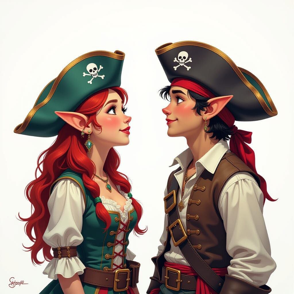 Whimsical Pirate Merfolk in Hyperrealistic Detail