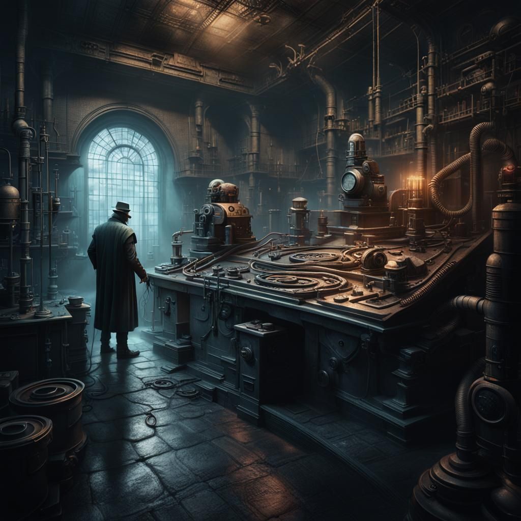 Invisible Man in Dark Fantasy Laboratory: Cinematic Art